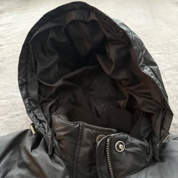 Eddie Bauer Goose Down Puffer Coat Hooded Cinch Waist Large Tall - Picture 11 of 12